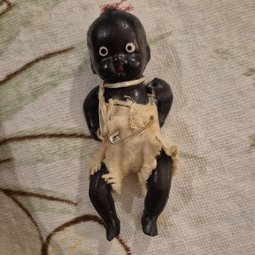 Vintage Black Doll with Cream Outfit